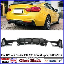 Gloss Black Rear Diffuser For Bmw 4 Series F32 F33 F36 M Sport Performance Uk