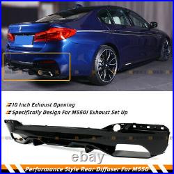 Glossy Black M Performance Style Rear Bumper Diffuser For 2017-19 BMW G30 M550i