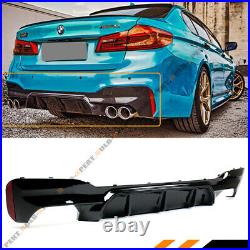 Glossy Black Rear Diffuser For 17-19 BMW G30 5 Series With M Sport Bumper-M5 Style