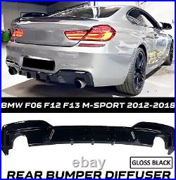 Glossy Rear Bumper Diffuser Lip Spoiler For Bmw F06 F12 F13 M-sport 2012-2018