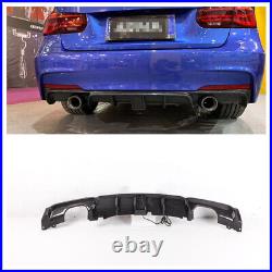 M Sport Rear Tail Diffuser Lip For 2012-2018 BMW F30 320 Body Kit Black With Light