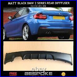 Matt Black Rear Dual Diffuser For Bmw 2 Series F22 F23 M Performance Sport Lip