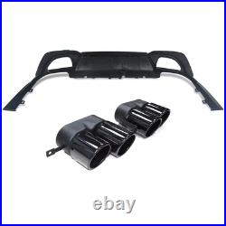 REAR DIFFUSER With LIGTH & TAILLPIPE FOR BMW G20 G21 M SPORT GLOSS BLACK 2018-2021