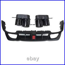 REAR DIFFUSER With LIGTH & TAILLPIPE FOR BMW G20 G21 M SPORT GLOSS BLACK 2018-2021