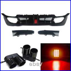 REAR DIFFUSER With LIGTH & TAILLPIPE FOR BMW G20 G21 M SPORT GLOSS BLACK 2018-2021