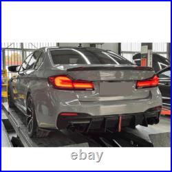 Rear Bumper Diffuser Body Kit For BMW G30 G31 M550i M Sport 2017-23 With LED Light