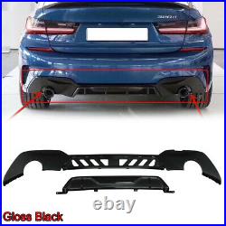 Rear Bumper Diffuser Bodykit Lip Gloss Black For BMW G20 G28 M-Sport 2019-2020