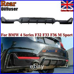 For 14-20 BMW F32 F36 4 Series 428i M Sport Rear Bumper Diffuser Twin Exhaust