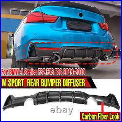 Rear Bumper Diffuser Lip Body Kit For BMW 4 Series F32 F33 F36 2014-2020 M Sport