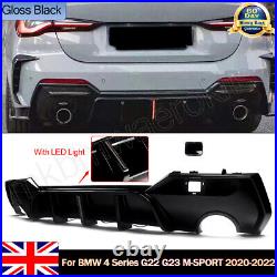 Rear Bumper Diffuser Lip WithLED Light for BMW 4 Series G22 G23 M-SPORT 2020-2022