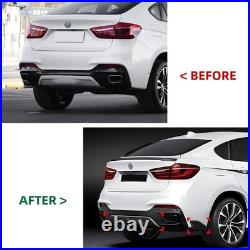 Rear Bumper Diffuser Lip WithSide Winglets For BMW X6 F16 M Sport 14-19 Gloss Blk Rear Bumper Diffuser Lip WithSide Winglets For BMW X6 F16 M Sport 14-19 Gloss Blk
