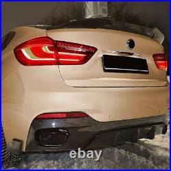 Rear Bumper Diffuser Lip WithSide Winglets For BMW X6 F16 M Sport 14-19 Gloss Blk Rear Bumper Diffuser Lip WithSide Winglets For BMW X6 F16 M Sport 14-19 Gloss Blk