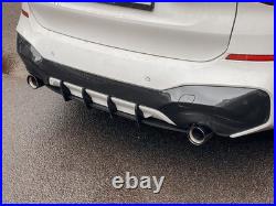 Rear Bumper diffuser For M Sport BMW X1 F48 LCI Performance fins with ribs