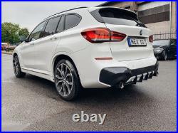 Rear Bumper diffuser For M Sport BMW X1 F48 LCI Performance fins with ribs