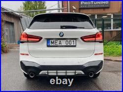 Rear Bumper diffuser For M Sport BMW X1 F48 LCI Performance fins with ribs