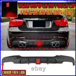 Rear Diffuser Dual Exhausts Carbon For Bmw E90 E91 3 Series 2005-12 M Sport