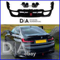 Rear Diffuser Gloss Black With Led Light For Bmw 3 Series G20 G21 M Sport 2018+