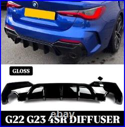 Rear Diffuser Lip Gloss Black Spoiler for BMW 4 Series G22 G23 M Sport 2021-2023