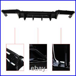 Rear Diffuser Quad Exhaust For 2011-2016 BMW F10 M Sport Gloss Black M5 Style