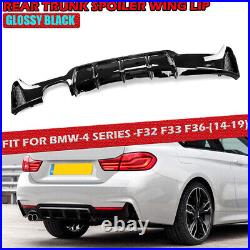 Rear Diffuser Splitter M Sport Gloss Black For BMW 4 Series F32 F33 F36 2014-19