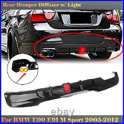Rear Diffuser With LED Dual Exhaust Left For BMW E90 E91 M Sport 2005-2012