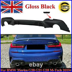 Shiny Black MP Style Rear Bumper Diffuser For BMW 3 Series G20 G21 M Sport 2019+