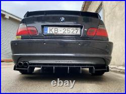 Wide valance for BMW E46 Rear M Sport Bumper addon with ribs / fins