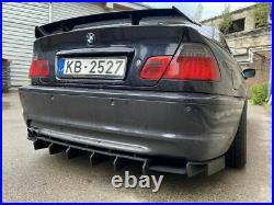 Wide valance for BMW E46 Rear M Sport Bumper addon with ribs / fins